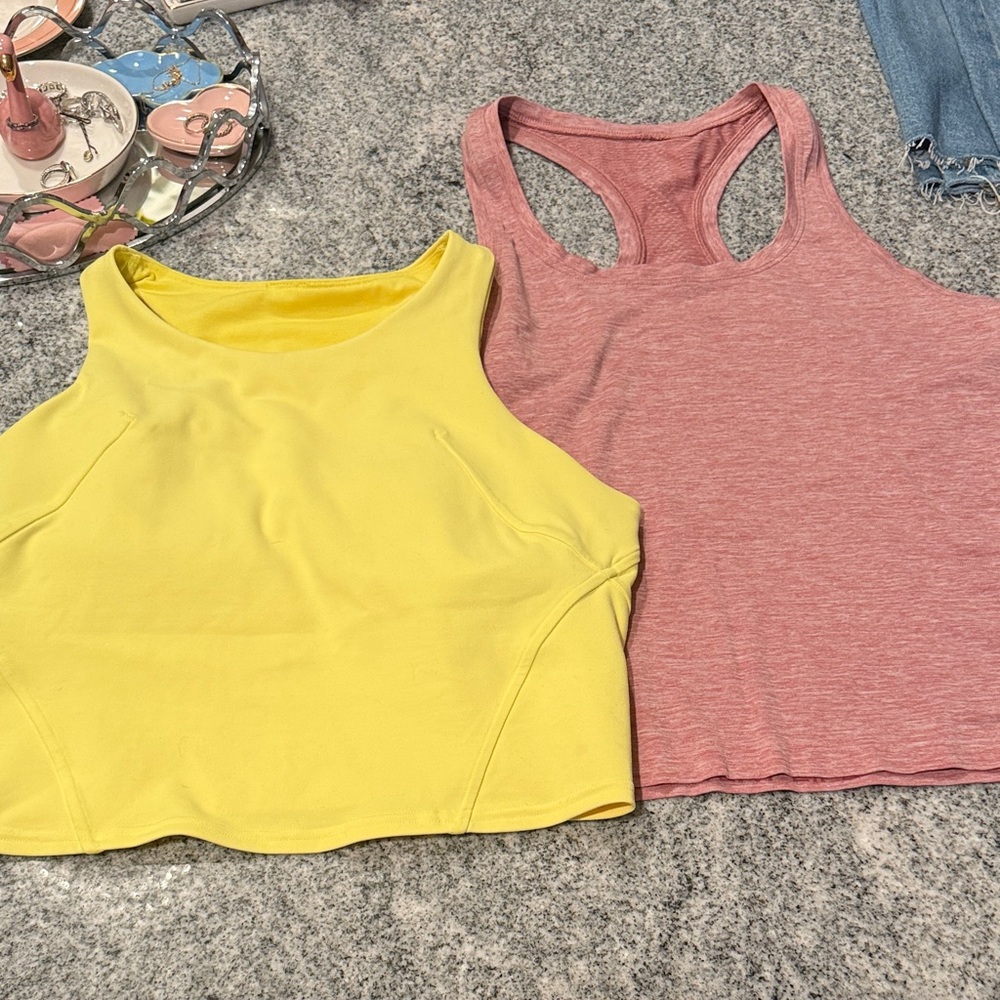 lululemon athletica Yellow and Pink Tank Tops
